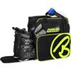 Brubaker Super Champion borsa porta scarponi da sci borsa da casco con portascarpe - nero/giallo neon