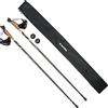 Outtec Bastoni da trekking ultraleggeri in carbonio, bastoni da trekking nordic walking con tappi in gomma, 110 o 115 cm, bastoni da trekking monopezzo, bastoni da passeggio con cuscinetto in gomma per uomo