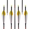 PHILOCS 12 pz Frecce in Puro-Carbonio ID 4,2 mm Giallo Bianco Gradient Colour Piuma di Tacchino Freccia Spine 1100, per Tiro con L'Arco