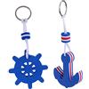 Generic Galleggiante Ancora e Timone Portachiavi Portachiavi - Blu