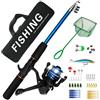 Generic Combo canna da pesca e mulinello - Kit da pesca completo, canna da pesca telescopica portatile | Canna da pesca telescopica portatile, mulinelli da spining per acqua salata, fidanzato, marito, figlio