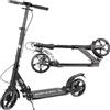 KRUZZEL Monopattino a pedale per bambini, adulti, 200 mm, pieghevole, altezza regolabile, 100 kg, portata a mano e a pedale, colore nero 23550