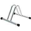 Andrys Rastrelliera Biciclette 1 Posto Modulabile con Tappi (Argento) | Porta Bici da Terra per Interni ed Esterni, Acciaio Zincato con Tappi in PVC Nero