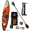 Fuxtec Stand Up Paddle Board FUXTEC Tavola SUP gonfiabile - 320 x 81 x 15 cm con 3 pinne - per mare e lago - fino a 150kg - Zaino incluso