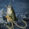 Honseadek Amo da pesca doppio, confezione da 20 ami da pesca in acciaio ad alto tenore di carbonio con grande occhio per luccioperca e pesca in acqua salata (1#)