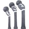Scott Edward Copertura per mazze da golf in maglia grigia per legni e teste di guida protegge il conducente in legno (460cc) Fairway legno e ibrido/UT Set con numero grande (1* DR 1* FW 1* UH)