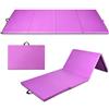 COSTWAY Tappettino da Ginnastica Pieghevole 240 x 116 x 5 cm, Tappetto Palestra da Terra con Maniglie Portatile, Materassino da Allenamento per Fitness e Yoga (Viola)