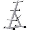 GORILLA SPORTS® Porta Pesi Palestra Casa - 7 Aste, Acciaio, per Dischi Pesi da 50/51 mm, Carico Max 350 kg, Bianco - Porta Dischi, Rack, Rastrelliera, Accessori e Attrezzi Palestra