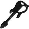 Hosrivae Portachiavi multiuso tascabile in acciaio inox con apribottiglie, cacciavite e righello, strumento da viaggio compatto a forma di chitarra/orso, per escursionisti, ciclisti (nero)