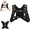 KOMFOTTEU Gilet di Peso 5/9/15 kg Zavorrato in Neoprene per Allenamenti, Corsa Con Strisce Riflettenti e Cinghie Regolabili, Nero (9 kg)