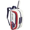 YONEX BA02312EX Borsa da Zaino in Pelle Expert per Badminton/Tennis/Squach, Capacità per 3 Racchette, con Scomparto per Scarpe. (Bianco/Rosso/Blu Marina)