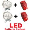 CicloSportMarket 2 x Kit Fanale Luce Anteriore + 2 x Fanale Posteriore al parafango LED Bicicletta Olanda - R - Graziella - Vintage - City Bike - Uomo/Donna - BATTERIE Incluse