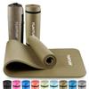 Tunturi Tappetino NBR, spessore 15 mm, antiscivolo, da ginnastica, con borsa per il trasporto, per yoga e pilates, tappetino sportivo, 180 x 60 x 1,5 cm, particolarmente confortevole, verde militare