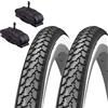 ECOVELO 2 COPERTONI 700 X 35 C + CAMERE AMERICA PNEUMATICI STRADALI BIANCONERI BICI CITY BIKE TREKKING