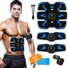 Funthy Stimolatore elettrico per addominali con 10 cuscinetti in gel, ricaricabile tramite USB, toner per muscoli addominali EMS, brucia grassi, attrezzo per allenamento fitness per addome/braccia/gambe,