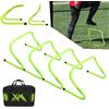 YUENFONG Set da 6 Ostacoli Regolabili Agility, Regolabile in Altezza 20-30 cm, Set di Ostacoli per Allenamento Sportivo Ausiliario di Atletica di Calcio, per Bambini e Atleti,Verde