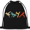 874 Sacca Sportiva, Capoeira Brasiliana Vintage Posa retrò Anni '70 Coulisse Tasche Poliestere Zaino Coulisse Personalizzato Zaino Palestra per Sport Adulto 36X42Cm