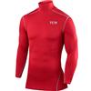TCA PRO Performance Uomo Maglia Collo Alto a Maniche Lunghe - Rosso (Vecchio), S