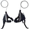 Generic Set di leve per bicicletta a 18 marce, set di leve del cambio a rotazione 3 x 6 marce con manopole, coppia di controllo del manubrio, per mountain bike, bici pieghevole, guida quotidiana, fitness