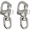 TopHomer Grillo a scatto piccolo, 2 pezzi in acciaio inox a sgancio rapido a scatto girevole per barca a vela Spinnaker drizza, 70 mm/87 mm/128 mm