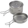 Lixada 2PCS Pentola in Titanio Pentole da Cucina con Manici Pieghevoli Leggero Set di Pentole da Campeggio Durevole con Borsa Rete per Trekking Escursionismo