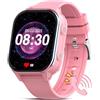 PTHTECHUS Orologio GPS, 4G Smartwatch con Videochiamata, 900 MAh, Orologio Bambino WIFI/Bluetooth, Con Immagini e Messaggi Vocali, SOS Contapassi Musica, Adatto Bambini Sopra i 5 Anni, Rosa tenue