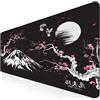 Nyfter - Tappetino per mouse da gioco 3XL Sakura nero 1200 x 600 mm Premium Fuji Mousepad Size Grandi bordi cuciti durevoli con Glide di alta qualità e antiscivolo Speed Gaming Mousepad