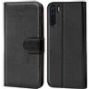 Verco custodia per OPPO A91, Case per OPPO A91 Cover PU Pelle Portafoglio Protettiva, Nero