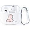 AKABEILA Custodia Trasparente per AirPods Pro 3 2025 Cover Carino Silicone TPU con Motivo Moschettone Air Pod Pro 3 Generazione Ricarica Wireless