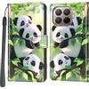 PHINIENLAND Cover per Xiaomi 15T Pro Case PU Pelle Custodia [Kickstand] [Chiusura magnetica] [Slot per Schede], Portafoglio Flip Custodia per Xiaomi 15T Pro,Panda