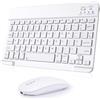 Nsyee Tastiera e mouse Bluetooth, tastiera wireless compatta universale, tastiera portatile ricaricabile per iPad/Samsung/tablet/iOS/Android/Windows, layout UK