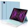 WINCHKING Tastiera per iPad Pro 12.9 con Touchpad, Cover con Tastiera per iPad pro 12.9, Custodia Keyboard QWERTY Retroilluminata Bluetooth Magnetica per pro 12.9 pollici 6/5/4/3 Generazione, Azzurro