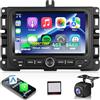 NHOPEEW 4+64G Android Autoradio per Jeep Renegade 2016-2020/Compass 2017-2020 con Wireless Carplay e Android Auto - Schermo incell da 7 pollici Supporto WiFi GPS + Telecamera di retromarcia, Canbus