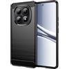 WJXEXRS Cover per Xiaomi Redmi Note 15 5G/4G, Custodia Spazzolata e Fibra di Carbonio Morbido Silicone TPU Slim Fit, Antiurto, Antigraffio, Antiscivolo, Protezione Cover Xiaomi Redmi Note 15 5G -Nero