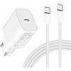 ANVSI Cavo di ricarica USB C da 25 W per iPhone 17 16 16e 15/17 16 15 Pro/17 16 15 Pro Max/16 15 Plus/17 Air, iPad Air/Pro/11° generazione, cavo di ricarica rapida da 1 m con caricatore rapido