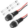 QUARKZMAN 2 Pcs Portafusibili Da Pannello, 10/15A AC 125/250V 6 x 30mm Terminali A Lame Portafusibili Con Viti Pre-Saldati E Fusibili A Vetro 1A