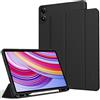 EasyAcc Custodia Cover Compatibile con Xiaomi Redmi Pad Pro 12.1 Pollici 2024 / Xiaomi Poco Pad con Portapenne-Ultra Sottile con Cover Leggero Supporto in Pelle PU Case, Nero
