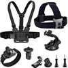 YEHOLDING 8 in 1 Kit di accessori action cam per Insta360 X5, X4, X3, X2,Ace Pro 2,ONE,RS,Pettorina, Cinghie per testa, Fascia da polso,Supporto a ventosa, compatibile con GoPro, Xiaomi YI, SJCAM