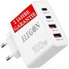 ELEGON Fast-026 Pro Nano II 100 W | Caricatore USB C Rapido 4 Porte (2 USBC + 2USB) | Caricatore Multiplo USB per Telefoni, Laptop, Orologi e Tablet