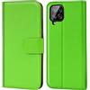Verco custodia per Samsung M32, Case per Samsung Galaxy M32 Cover PU Pelle Portafoglio Protettiva, Verde