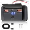 SRunDe 51W Presa USB 12v Camper 3 Porte PD USB C 36W & Doppio USB 10.5W Caricatore per Auto usb c con Interruttori Voltometro Presa usb-c da auto Incasso 12v per Camion Barche Caravan Marine Golf Cart