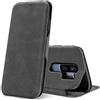 Verco Case per Samsung Galaxy S9 Plus Custodia, Cover a Libro Pelle PU per Samsung S9+ Custodia Premio Booklet Protettiva, Grigio