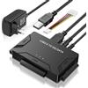 LUIRSAY ADATTATORE IDE/SATA a USB 3.0 per HDD 2,5/3,5 pollici su Windows 11/10/8/7/XP/Vista, Mac OS, Linux con cavo SATA e USB, alimentatore 2A