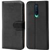 Verco custodia per OnePlus 8, Case per OnePlus 8 Cover PU Pelle Portafoglio Protettiva, Nero