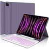 WINCHKING Tastiera per iPad Pro 12.9, Cover con Tastiera per iPad pro 12.9, Custodia Tastiera QWERTY Bluetooth Retroilluminata Magnetica per pro 12.9 pollici 6/5/4/3 Generazione, Viola Lavanda