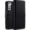 StilGut Cover compatibile con Samsung Galaxy S21 Plus 5G custodia a portafoglio in pelle, chiusura magnetica & scocca trasparente - nero