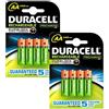 Duracell rechargeable 2400 mAh AA batteries - 8 pack