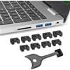 YAODHAOD Blocco porta USB A 10 pezzi, blocco di sicurezza USB per proteggere la sicurezza delle informazioni, connettore USB 2.0/3.0 rimovibile porta Due&Moisture Resistent Shield per PC, laptop e