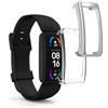 kwmobile Set 2x Custodia Smartwatch Compatibile con Fitbit Inspire 3 / Inspire 2 / Ace 3 Cover - Case Silicone Protezione Orologio Fitness trasparente/argento