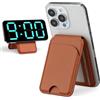 inaepeak portafoglio magnetico，con supporto regolabile, con 3 scomparti per carte di credito, per iPhone 16/15/14/13/12 serie, non per iPhone 13/12 Mini(marrone,pelle